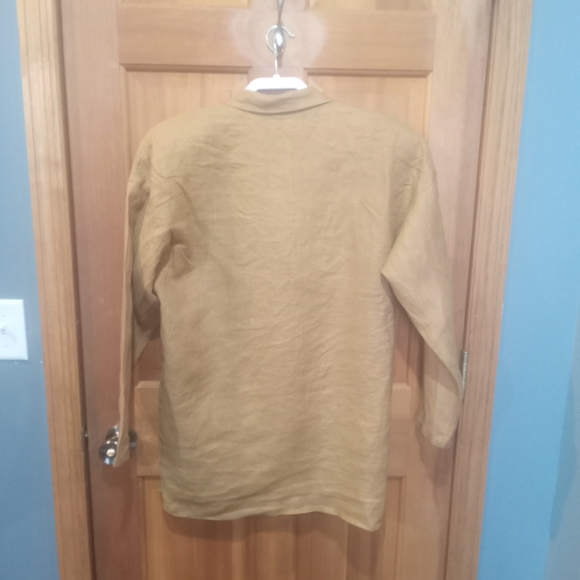 Finity vintage Union tag brown 100% linen blazer size 8 - Picture 2 of 6